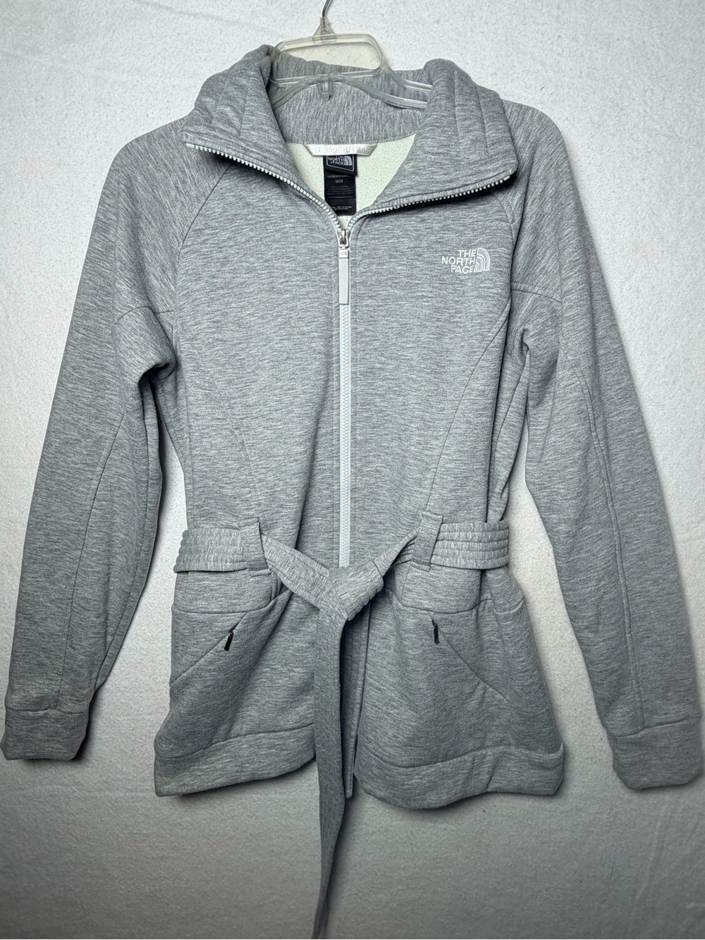 The North Face Women's Heather Gray Full-Zip Belted Utility Jacket